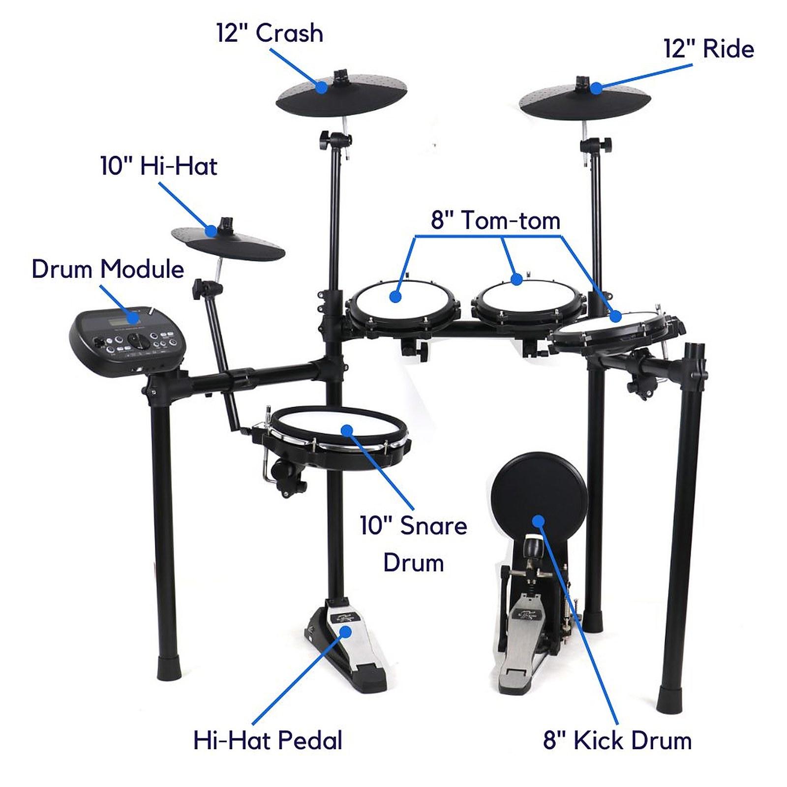 Electronic Drum Kit MDYWT-53 All-Mesh for Kids, Adults Electric Drum Set
