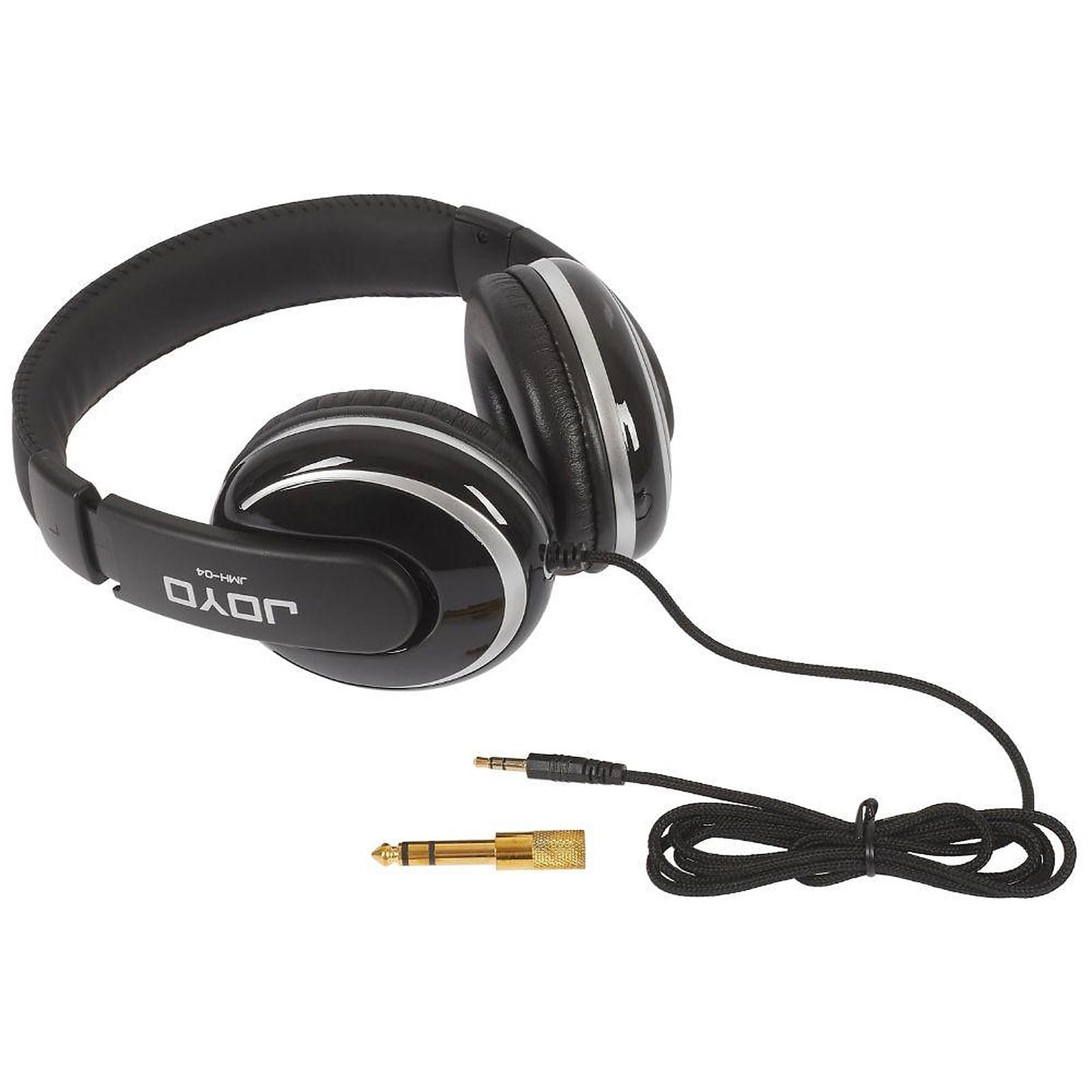 Joyo JMH-04 Over-Ear Studio Headphones Wired with 1/4 to 3.5mm Jack Adapter for Guitar Amp, DJ, Laptop, PC, and Gaming, Black