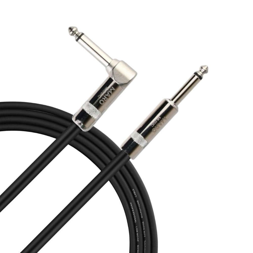 Maro Music GJAB 1/4 Inch Right Angle to Straight Guitar Cable, 6.35mm