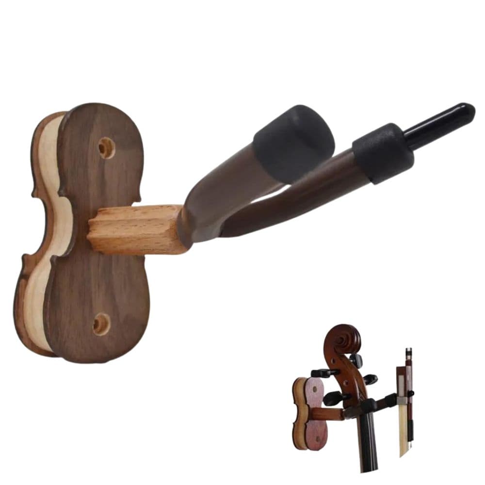 Maro Violin Wall Mount Hanger, Unique Design Guitar Hanger, Viola Hanger Hook with Rubber Cushion Wood Base