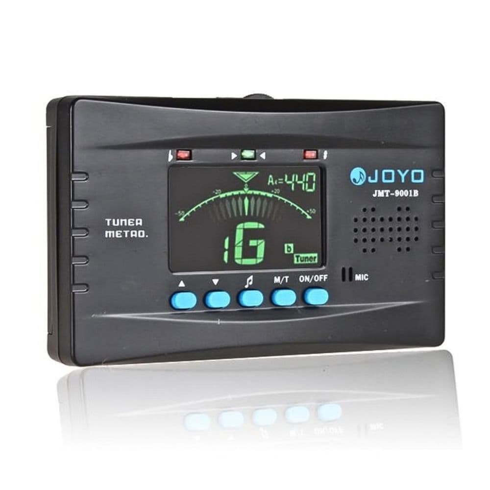 Joyo JMT-9001B 3-in-1 Backlit Digital Metronome, Chromatic Tuner, and Tone Generator for Guitar, Bass, Violin, Ukulele, Black