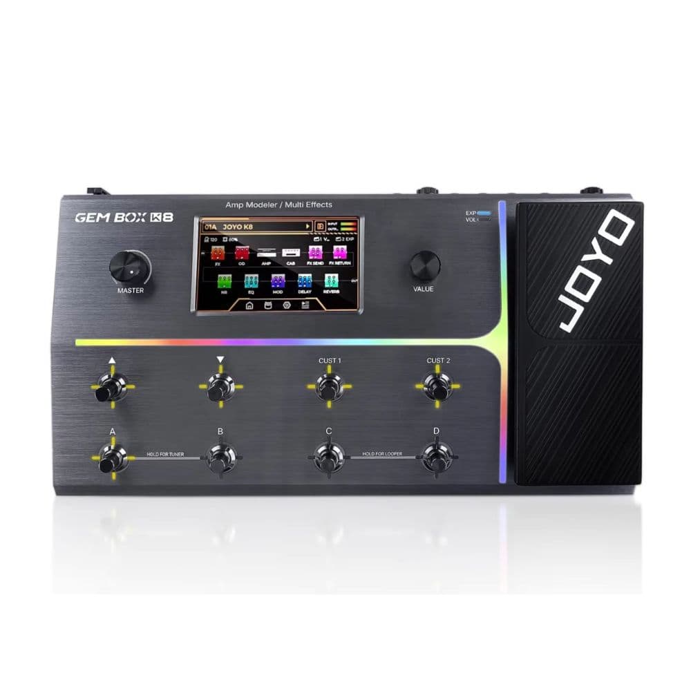 JOYO Gem Box K8 Guitar Multi Effects Processor Pedal, 5 Inch Touchscreen, 163 Effects, 400 Presets, Amp Modeler, Looper