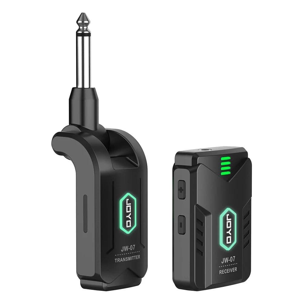JOYO JW-07 2.4G Wireless In-ear Monitor System, Rechargeable Transmitter and Receiver for Earphones, Guitar, DJ, Black