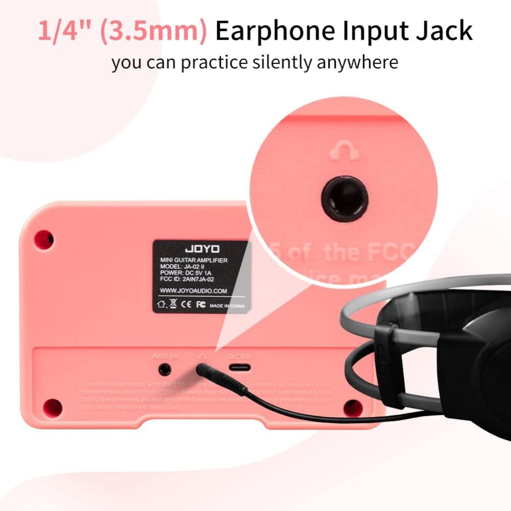 JOYO Combo Guitar Amplifier Bluetooth 5W Recharging Small Mini Practice Headphone Guitar Amp with Clean and Overdrive Channels