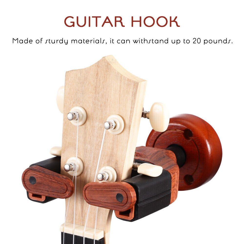 Maro Music Guitar Wall Mount, Solid Mahogany Wood Holder, Auto Lock, Hanger for Acoustic, Electric, Bass and Classical Guitars