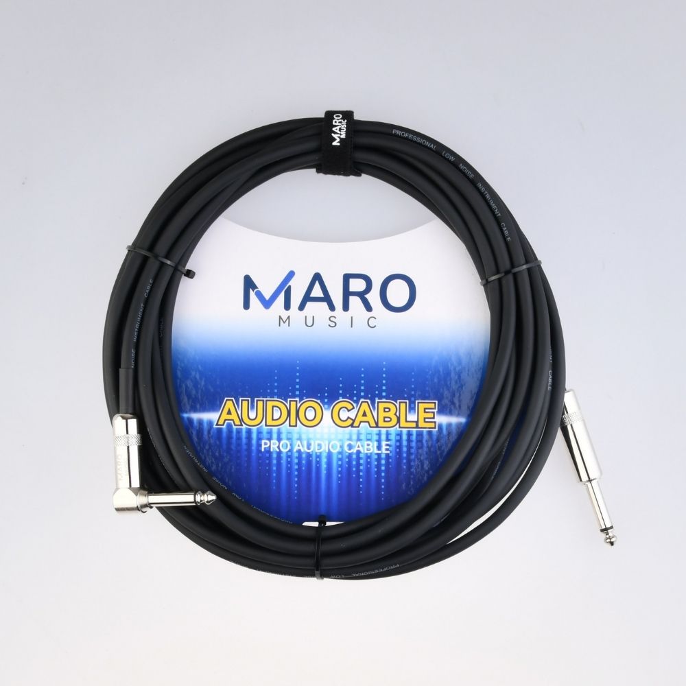 Maro Music GJAB 1/4 Inch Right Angle to Straight Guitar Cable, 6.35mm